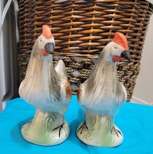 2 Ceramic Chickens